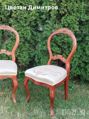 Антикварни столове стил Рококо , снимка 3 - Столове - 49355623