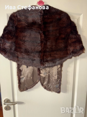 норков шал наметка болеро от норка естествен косъм кафяв универсален размер , снимка 12 - Рокли - 39970757