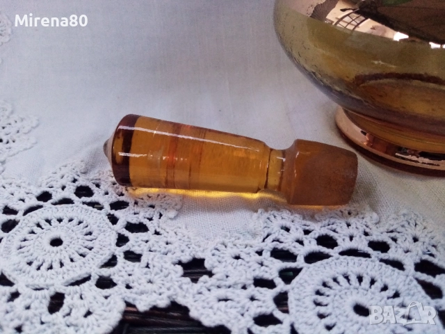 Стара гарафа цветно стъкло, снимка 5 - Антикварни и старинни предмети - 52642238