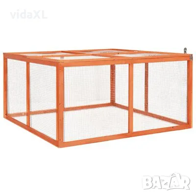 vidaXL Клетка за зайци, 124x120x60 см, чам масив, снимка 2 - Други стоки за животни - 48558433