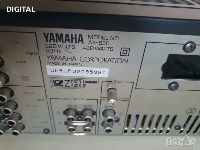 Усилвател YAMAHA AX-630, снимка 5 - Ресийвъри, усилватели, смесителни пултове - 55825994
