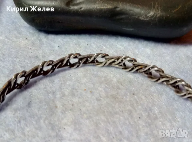 СТАРИННА АЖУРНА СРЕБЪРНА ГРИВНА МНОГО ВИСОКА ПРОБА СРЕБРО РЕТРО ПЛЕТКА РЪЧНА МАЙСТОРСКА РАБОТА 48407, снимка 7 - Антикварни и старинни предмети - 48485585