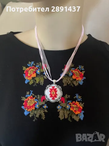 Колие ръчна бродерия 15 €, снимка 5 - Бижутерийни комплекти - 56090336