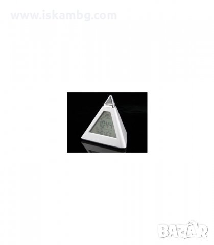 СВЕТЕЩ В 7 ЦВЯТА LED ЧАСОВНИК ПИРАМИДА - код 0215, снимка 6 - Друга електроника - 34087857