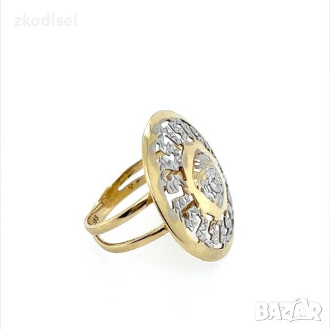 Златен дамски пръстен 3,28гр. размер:52 14кр. проба:585 модел:22382-1, снимка 3 - Пръстени - 44376161