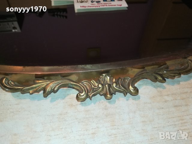 антично огледало-мед/месинг-масивно-внос швеция 55х45см, снимка 10 - Антикварни и старинни предмети - 30139515