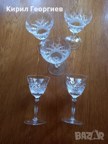 Сервиз от 5 кристални чаши на столче , снимка 2 - Сервизи - 40058045