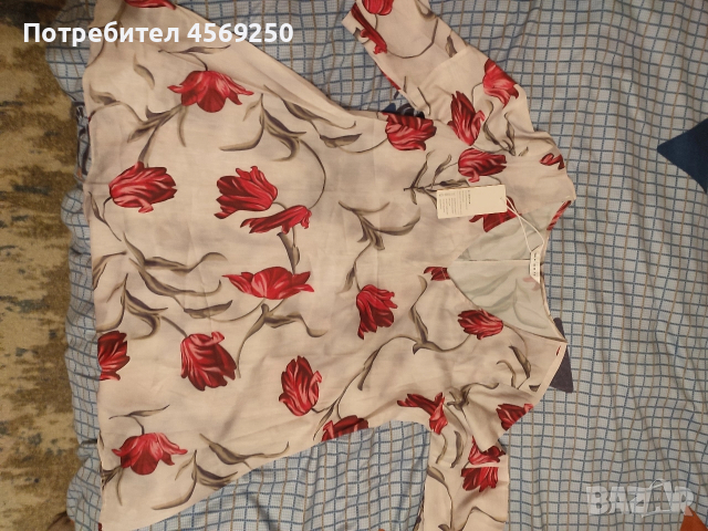 Нова дамска тениска с ефектен принт на лалета, размер M, снимка 3 - Тениски - 53934174