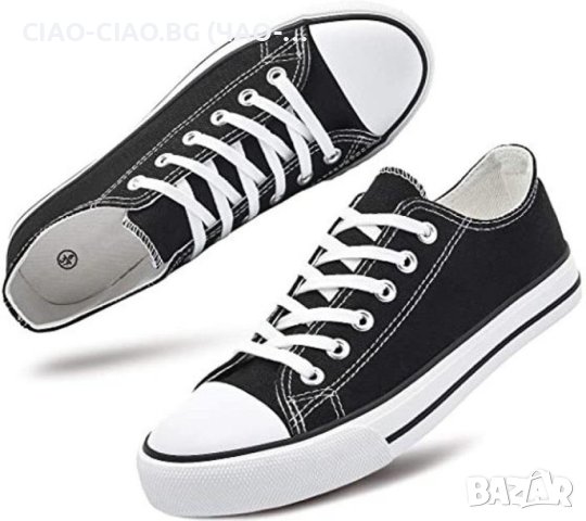 №36-41, Черни текстилни кецове, Унисекс модел, снимка 2 - Кецове - 42919606