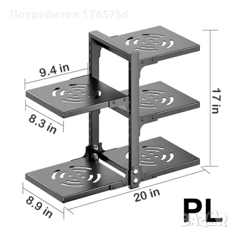 ОРГАНАЙЗЕР- СТЕЛАЖ ЗА ТЕНДЖЕРИ И ТИГАНИ, 5 ЕТАЖА 51Х43Х21 СМ., снимка 2 - Други - 53034124
