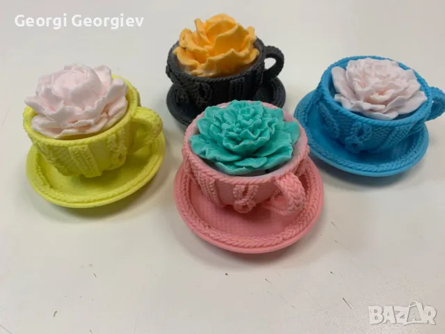 Цветя изработени с глицеринов ароматен сапун , снимка 5 - Декорация за дома - 48664283