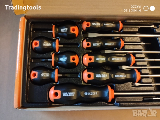 CUSTOR TOOLS 14 броя кръстати прави отвертки комплект, снимка 3 - Отвертки - 52861585