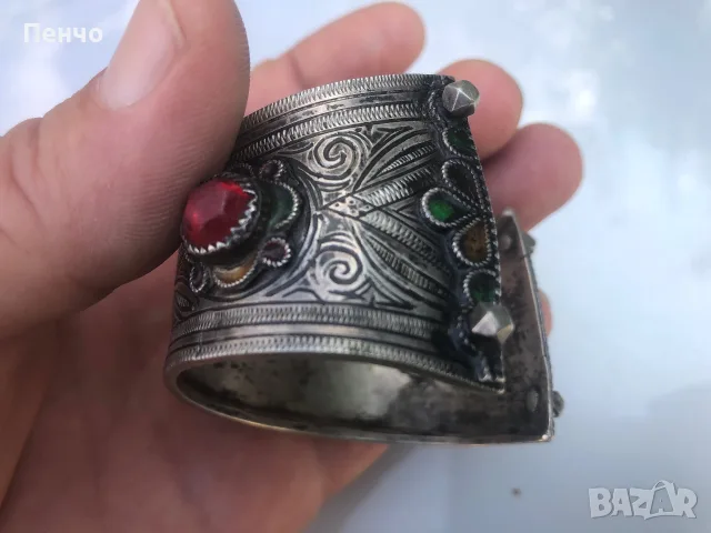 стара възрожденска сребърна гривна, снимка 9 - Антикварни и старинни предмети - 54724355