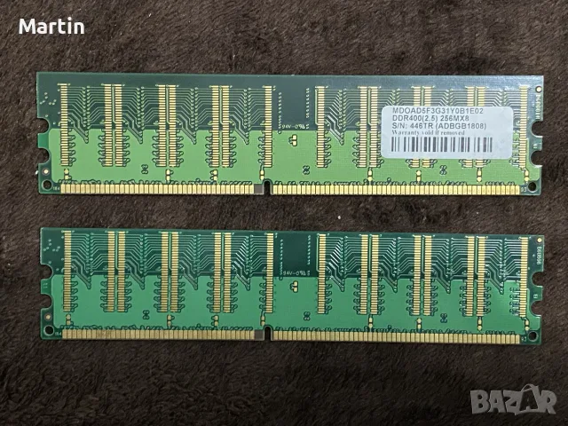 RAM DDR 2x256MB 400Mhz, снимка 2 - RAM памет - 55805227