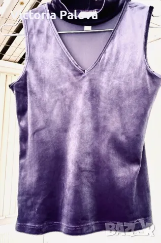 Красива блуза/топ  кадифе PARAH INTERNATIONAL Италия, снимка 7 - Корсети, бюстиета, топове - 50359036