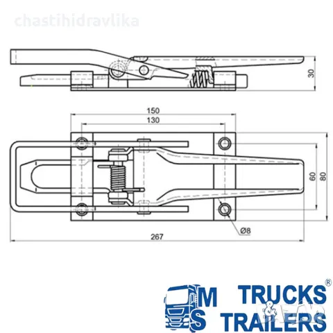 Ключалка за алуминиев профил 10170110, снимка 2 - Части - 48320257