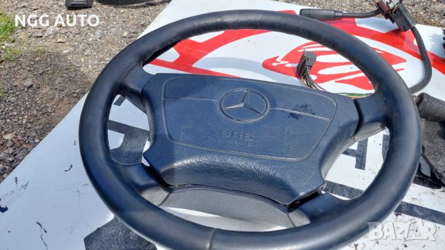 Син кожен волан + airbag за Mercedes Benz, W124,W202,W140,W210, снимка 2 - Части - 40459669