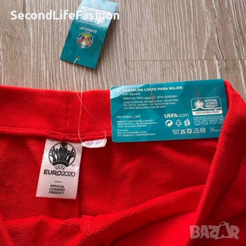 Дамски къси панталони UEFA 2020 Испания размер S нови, снимка 2 - Къси панталони и бермуди - 54173618