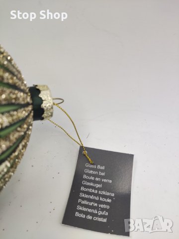 Стъклена коледна топка 10 см диаметър   Ръчно изработена , снимка 2 - Декорация за дома - 42840868