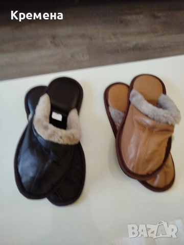 домашни пантофи естествена лицева кожа