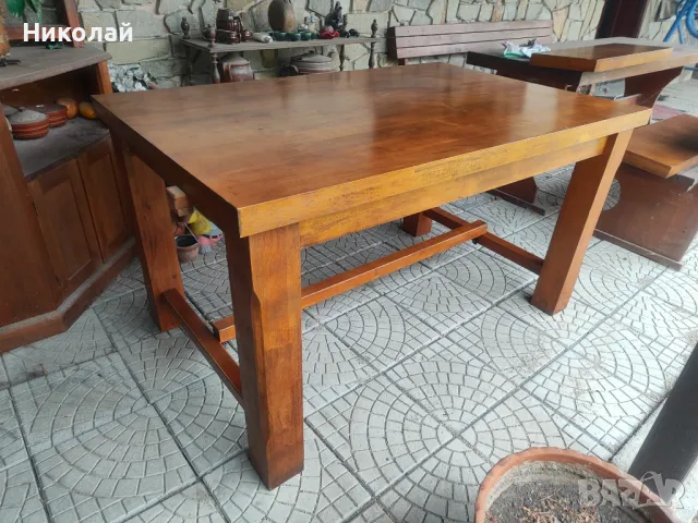 Продавам дървена трапезна маса, снимка 8 - Маси - 47622526