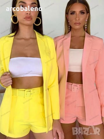 Дамски секси темпераментен стилен ежедневен малък комплект от две части, 4цвята , снимка 11 - Комплекти - 39910926