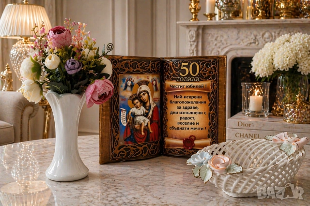 Оригинален и стилен подарък за 50 годишен юбилей и кръгли годишнини : 60, 65, 70,75 и 80 години