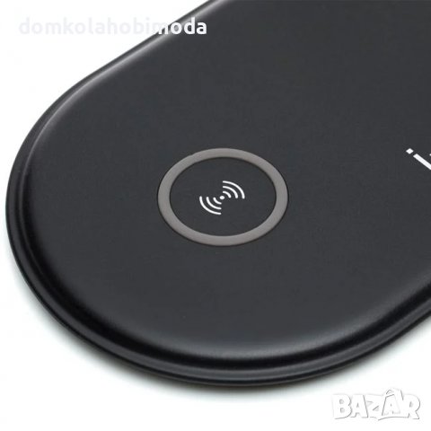 Двойно безжично зарядно Qi , 2 по 10 W 20x10 cm, За телефони и слушалки, снимка 3 - Безжични зарядни - 37128052