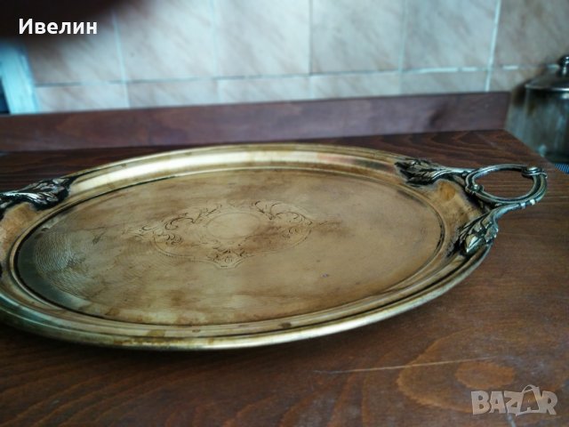 посребрена барокова табла,поднос, снимка 6 - Антикварни и старинни предмети - 29552235