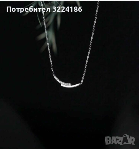 Нежно сребърно колие 40-45 см, снимка 5 - Колиета, медальони, синджири - 51841141