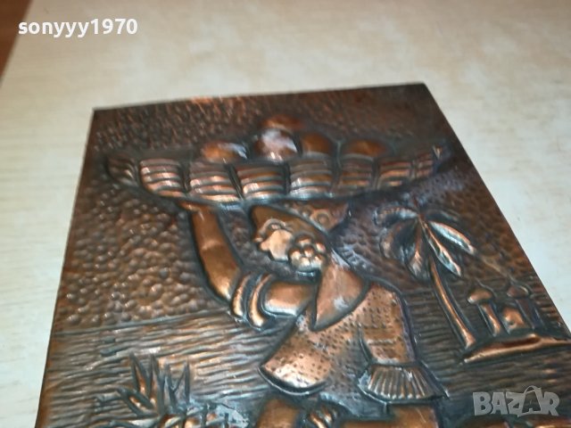BRASIL-36СМ-КАРТИНА МЕД МЕСИНГ РЕЛЕФНА М1302241525, снимка 14 - Антикварни и старинни предмети - 44275695