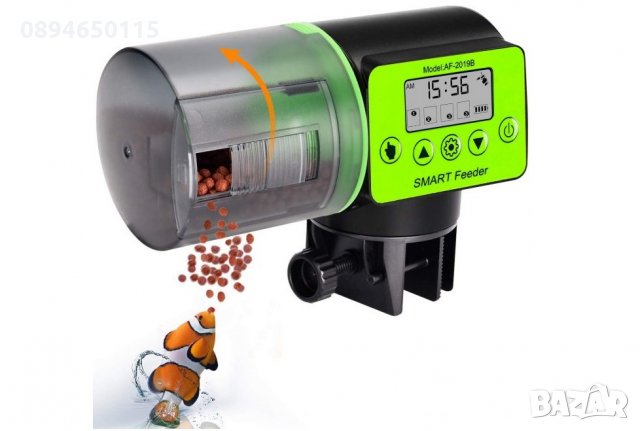 🐟🐠🦐🐡 Автоматична хранилка с голям резервоар за рибки аквариум AF-2019B, снимка 2 - Аквариуми - 28820357
