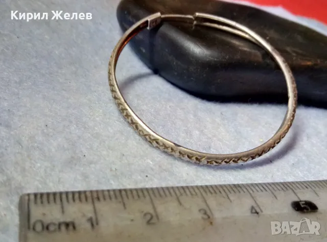 СТАРА ОРНАМЕНТИРАНА СТИЛНО ГОЛЯМА КЛАСИЧЕСКА СРЕБЪРНА ОБЕЦА ХАЛКА СРЕБРО 925 РЪЧНА ИЗРАБОТКА 37762