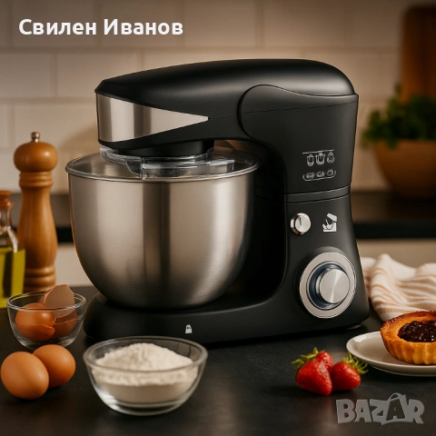 Многофункционален планетарен миксер с иноксова купа 5.5L Royalty Line RL-PKM1600, снимка 5 - Миксери - 51698340