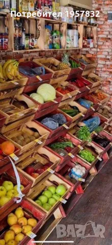 Дървен стелаж за плод и зеленчук импрегниран и с байц или ленено масло, снимка 10 - Стелажи и щандове - 48839911