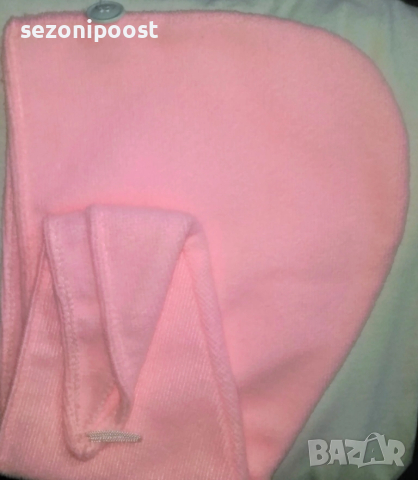 🌸Дамски чисто нов зимен плюшен тюрбан за мокра коса с копче🌸 , снимка 2 - Други - 52004036