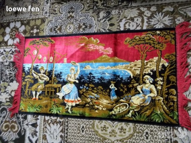 Подходящ за рамкиране като картина ! Плюшен ковьор кавьор 102 см на 55 см без ресните! , снимка 2 - Гоблени - 40003335