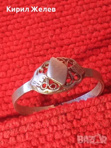 СТАРИНЕН СРЕБЪРЕН ПРЪСТЕН СРЕБРО 900 ПРОБА АЖУРНА РЪЧНА МАЙСТОРСКА РЯДКА ИЗРАБОТКА 44297, снимка 12 - Антикварни и старинни предмети - 46235204