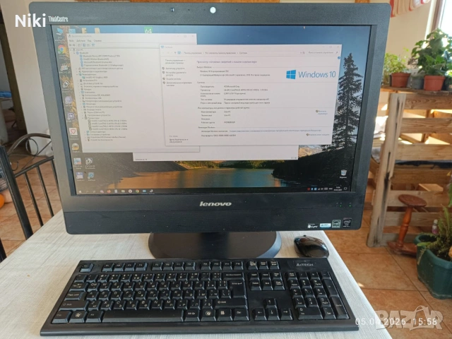 Продавам настолен компютър и монитор в едно, Lenovo ThinkCentre M93z, снимка 2 - Работни компютри - 54113146