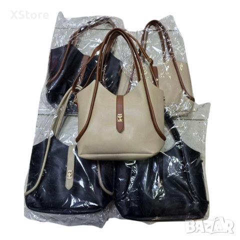 Изискана дамска чанта с практичен несесер, снимка 5 - Чанти - 52585199