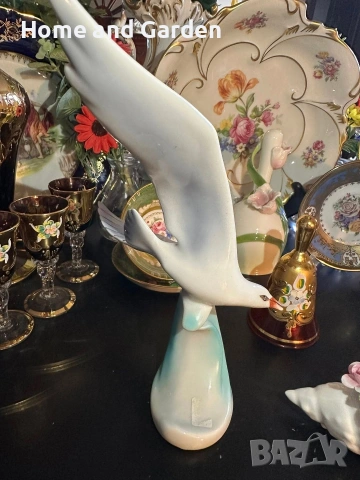 Hollóháza Hungary гларус порцелан фигура circa 1960 г., снимка 7 - Антикварни и старинни предмети - 54026079