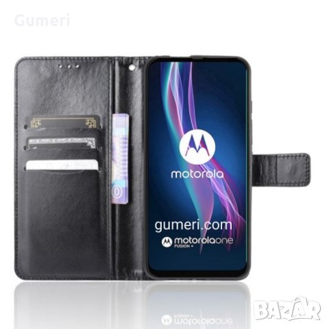  Motorola Moto One Fusion Plus Калъф тип тефтер , снимка 4 - Калъфи, кейсове - 30459808
