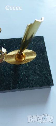 Термометър на мраморна поставка за химикалки, снимка 3 - Колекции - 34026504