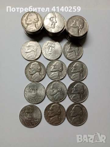 САЩ МОНЕТИ ГОЛЯМ ЛОТ 5 ЦЕНТА 1958 до 2020 г , снимка 2 - Нумизматика и бонистика - 52451361