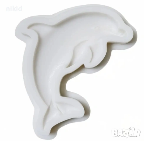 Голям делфин силиконов молд форма фондан гипс шоколад декор украса, снимка 2 - Форми - 53893063
