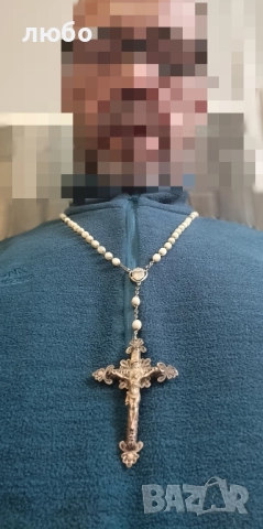 КРЪСТ ФИЛИГРАН СЪС СЕДЕФ КАТОЛИШКИ 18-19 ВЕК, снимка 5 - Други ценни предмети - 52186332