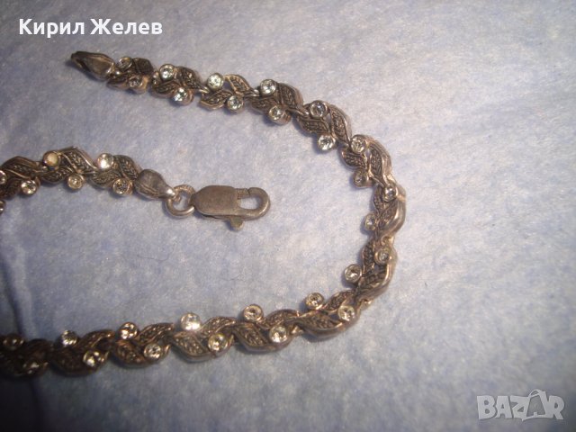 ФИНА СКЪПОЦЕННА ФЛОРАЛНА СРЕБЪРНА АРТ ГРИВНА СРЕБРО 925 с ФАСЕТИРАНИ ЦИРКОНИ 32651, снимка 11 - Гривни - 38323662