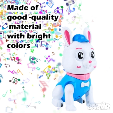Скачащо зайче – Светеща и танцуваща музикална играчка, снимка 2 - Други - 52069908