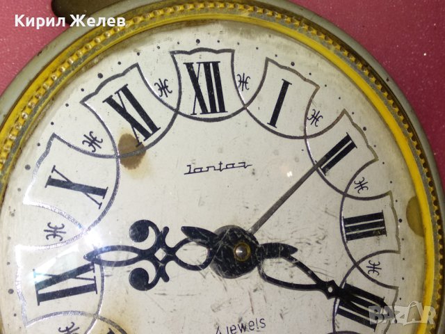 JANTAR MADE in USSR Стар РУСКИ БУДИЛНИК МЕХАНИЧЕН НАСТОЛЕН ЧАСОВНИК ЯНТАР СССР 43630, снимка 2 - Антикварни и старинни предмети - 44466540