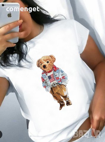Дамски тениски RALPH BEAR USA с принт! Поръчай модел с твоя идея!